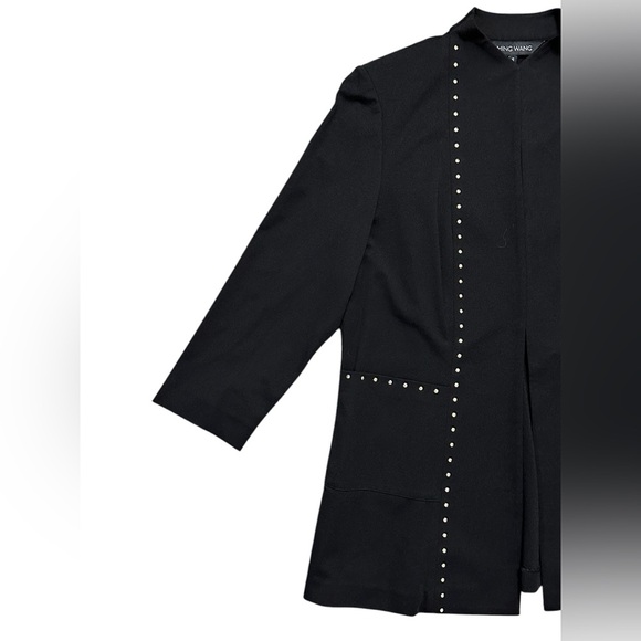 MING WANG SIZE S BLACK Gold Studded JACKET - Picture 2 of 5